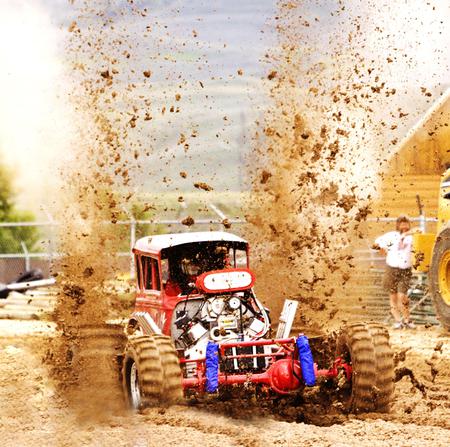 Dig your way out - truck, car, people, mud