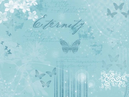 Eternity - butterfly, sea, blue, eternity