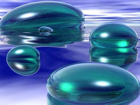 Floating Aqua Shapes - aqua, shapes, lady, blue, green