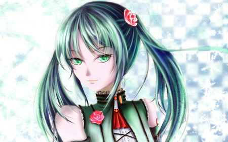 Hatsune Miku - pretty, anime, vocaloid, beautiful, twintail, girl, beauty, hatsune miku, green hair, cool, miku, hatsune, headset, sexy