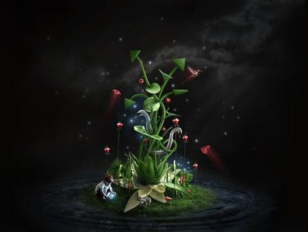 The simple art - flower, animal, bird, water, dark, photoshop, art, butterflies, clouds, people, 3d, nature, boy