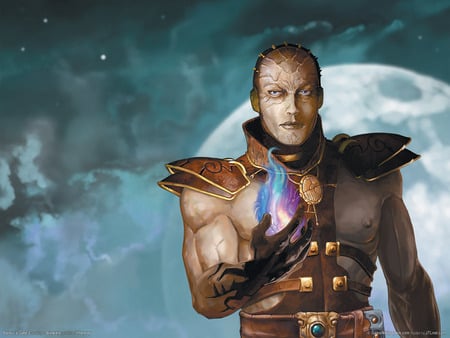 Baldur's Gate - moon, magic, video game, fantasy, baldurs gate, adventure, 3d, action, character