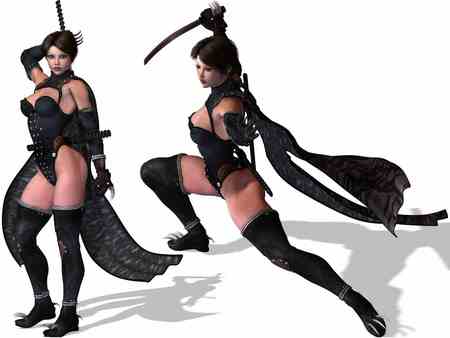 Warrior Girl - warrior girl, black outfit, hot, brown hair, wallpaper