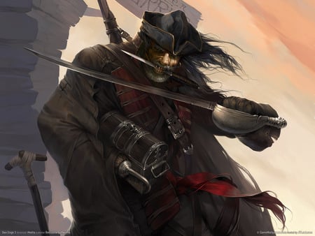 Pirate - people, hair, knife, fantasy, sea dogs 3, man, robbers, sword, dagger, style, pirates, captain, hd, adventure, 3d, action, sea dogs, pirate