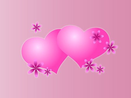 PINK CLIP ART - hearts, valentine, two, pink