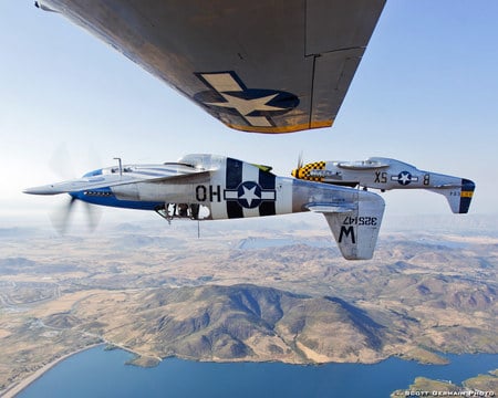 Upside down - north, sky, ww2, fighter, american, usaf, p51, war, mustang