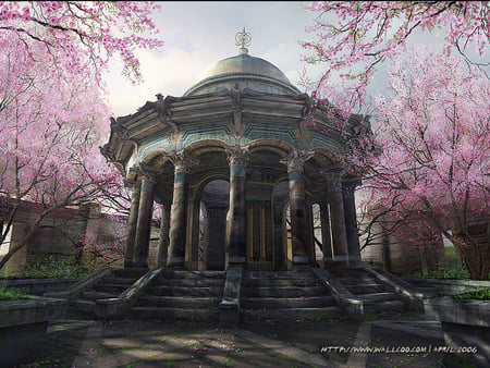 Temple - hd, 3d, architecture, temple, spring, cg