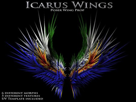 Icarus wings - white, orange, green, blue