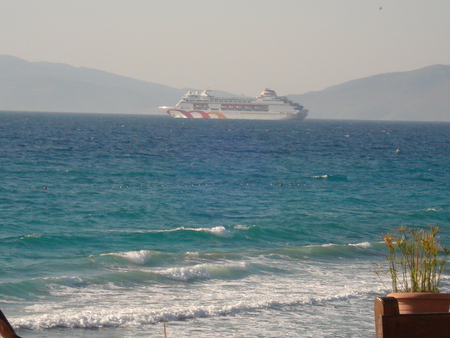 Ladies beach - beaches, ladies beach, ship, turkey