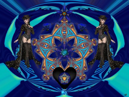 Classy Black Heart - eye candy, collage, 3d, fractal, abstract