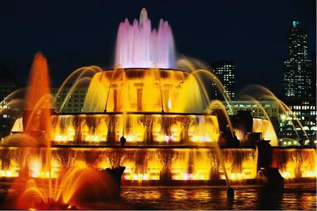 Fountain - sky, lights, abstract, fountain