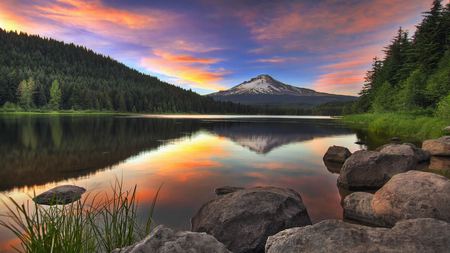 lake sunset - lake, mountaine, sunset