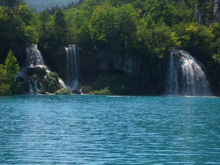 Waterfall - waterfall, sky, trees, nature