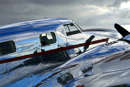 Highly Polished Electra - 12, model, 12a, martin, antique, lockheed, engine, electra, plane, classic, twin