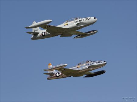 Pair of T-33's - aircraft, star, lockheed, jet, plane, t33, shooting