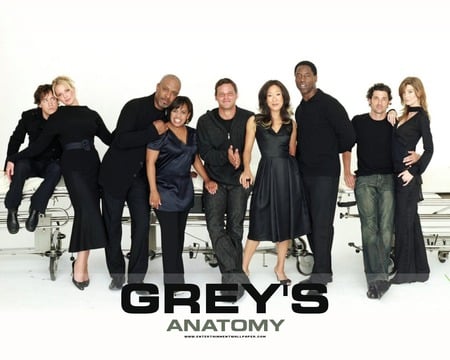 Grey�s Anatomy�s Cast - black dress, male and female, actors, tv serie