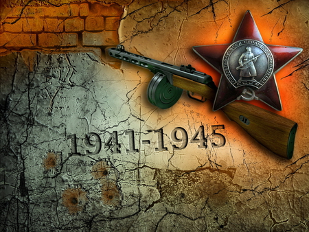 Eastern Front - gun, abstract, 3d, artwork, medal, map, cg