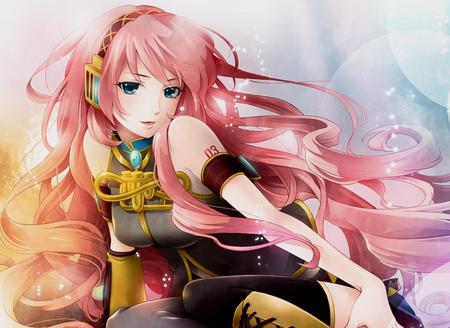 Megurine Luka - blue eyes, long hair, pink hair, pretty, vocaloid, megurine luka, beautiful, smile, cute