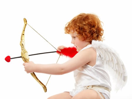 Cupid - red, archos, cupid, cupidon, arrow, iron, love, abstract, fantasy, heart, angel