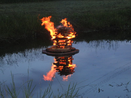 Midsummer in Latvia - nature, night, latvia, fire, midsummer