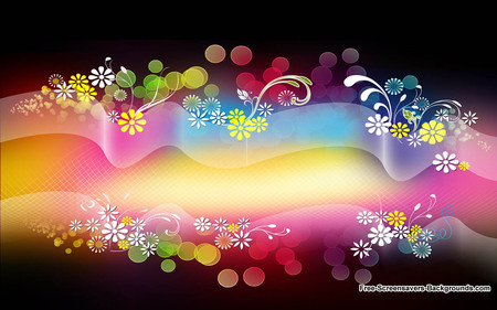 VECTOR RAINBOW - rainbow, vector, wallpaper, flowers