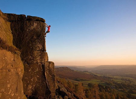 Defying the odds - boulders, hillside, mountain, trees, climbing, perseverance, hike, mountain climbing, man, rock, endurance, hiking