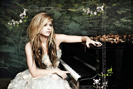 Avril Lavigne - avril lavigne, canadian, actresses, people, music, singer, white dress, songwriter, entertainment, piano, beautiful, canada, celebrity, dress