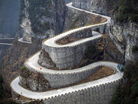 road - mountains, hairpins, landscape, road