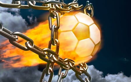 Fire football - sports, ball, football, fire