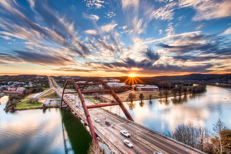 Pennybacker Bridge  (HDR) - dynamic, effect, beautiful, bridge