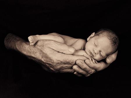 Tiny baby in palms - hands, sleep, tiny, art, people, baby, photography, lovely