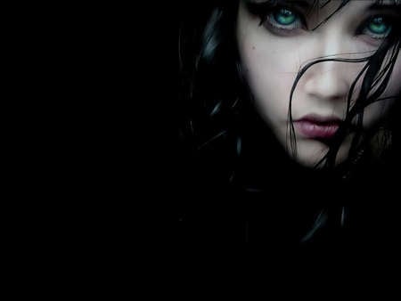 Black Haired Girl - abstract, black, fantasy, girl, gothic, haired