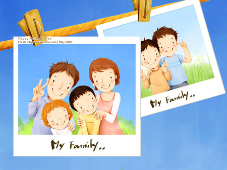 Family portrait - abstract, mother, children, sweet, father, family