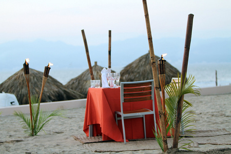 Romance - abstract, romantic, special, beautiful, photography, private, romance, ocean, photo, love, sand, dinner, shore, place