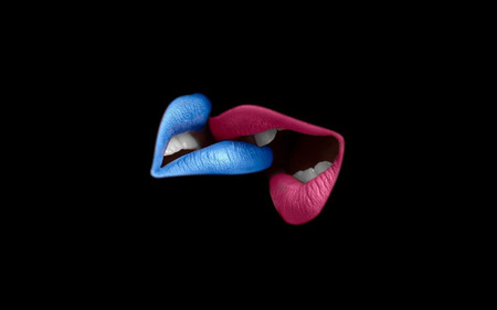 bite me - mouth, sex, sexy, lips, red, blue, humor, funny