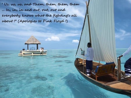 Us and them - poor people, maldives, rich people, sea