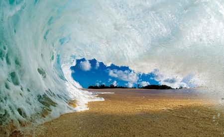 Tunnel - nature, beaches, tunnel, wave