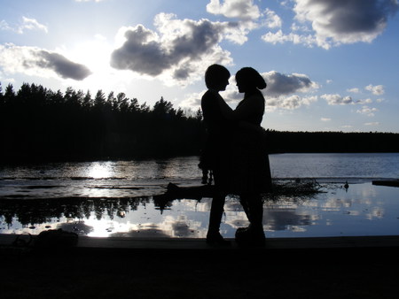 Love in the moment - girls, happiness, water, nature, beauitiful, photo, love