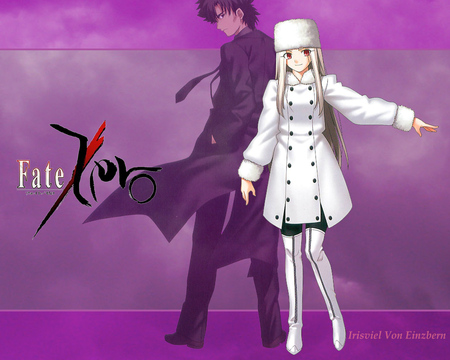 Fate/Zero - anime, kizuna, man, irisviel, von, fate, kiritsugu, girl, einzbern, cool, hair, black, white, stand, woman, emiya, cute, stay night, fsn