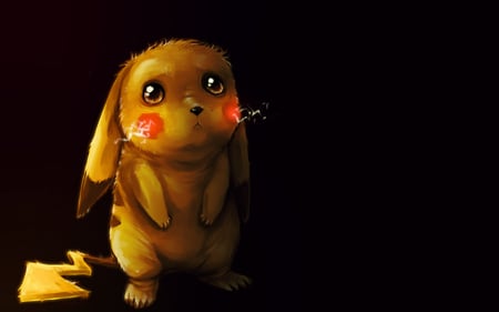 sad pikachu - pokemon, yellow, sad, pikachu, cartoon, anime, animal, cute