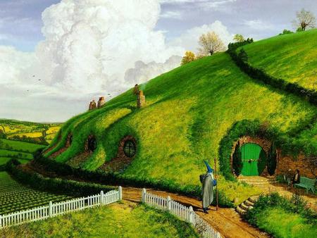 The Green House - art, green, sweet, house, lovely, fantasy