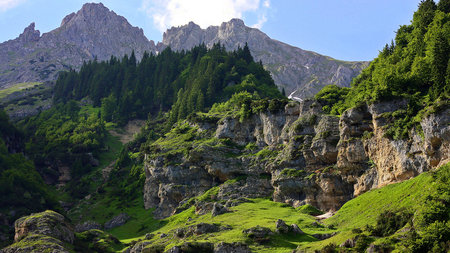 Landscape - nature, forest, landscape, green, mountains, peaks