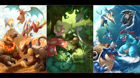 Pokemon starters - pokemon, gamefreak, nintendo, starters