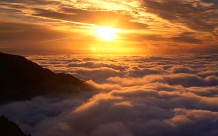 Sunset - clouds, heaven, sunset, nature, sky