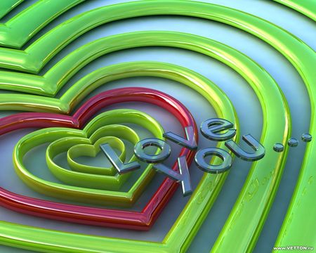 Love You..... !!! - love you, love, abstract, red, heart, green