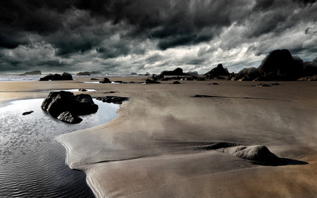 Sand Bliss - sand, sky, ocean, nature