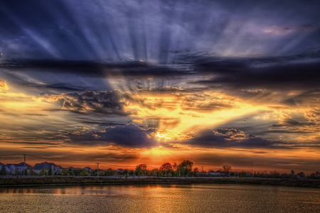 Breaking Through the Clouds - colorful, gorgeous, dynamic, beautiful