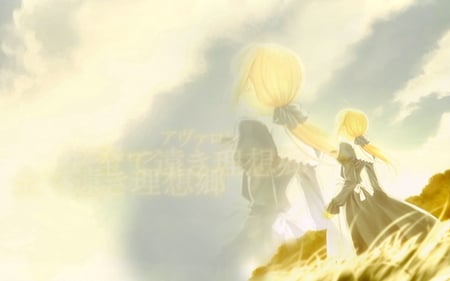 If this is my life - saber, athur, anime, girl, blonde, grass, cool, servant, hair, life, king, short, cute, fate stay night, sky