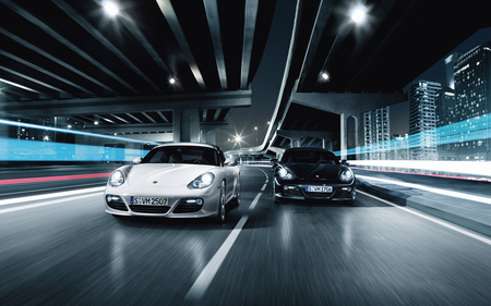 Night drive - black, white, horse, italian, ferrari