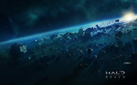 Halo Reach: Asteroid field - noble, six, of, piliar, chief, asteroid, master, autumn